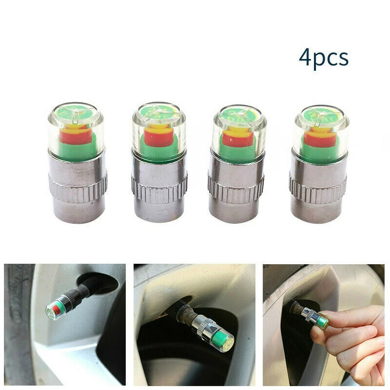 4PCS Car Auto valve caps Pressure Indicator Valve Wheel Tires Valves Tyre.l8