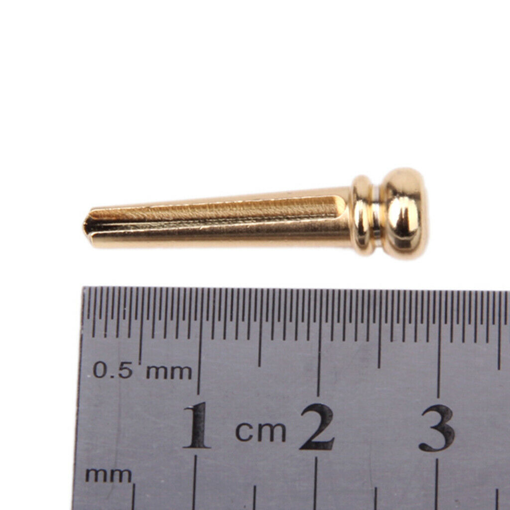 6pcs Brass Bridge Pins for Acoustic Guitar - Golden