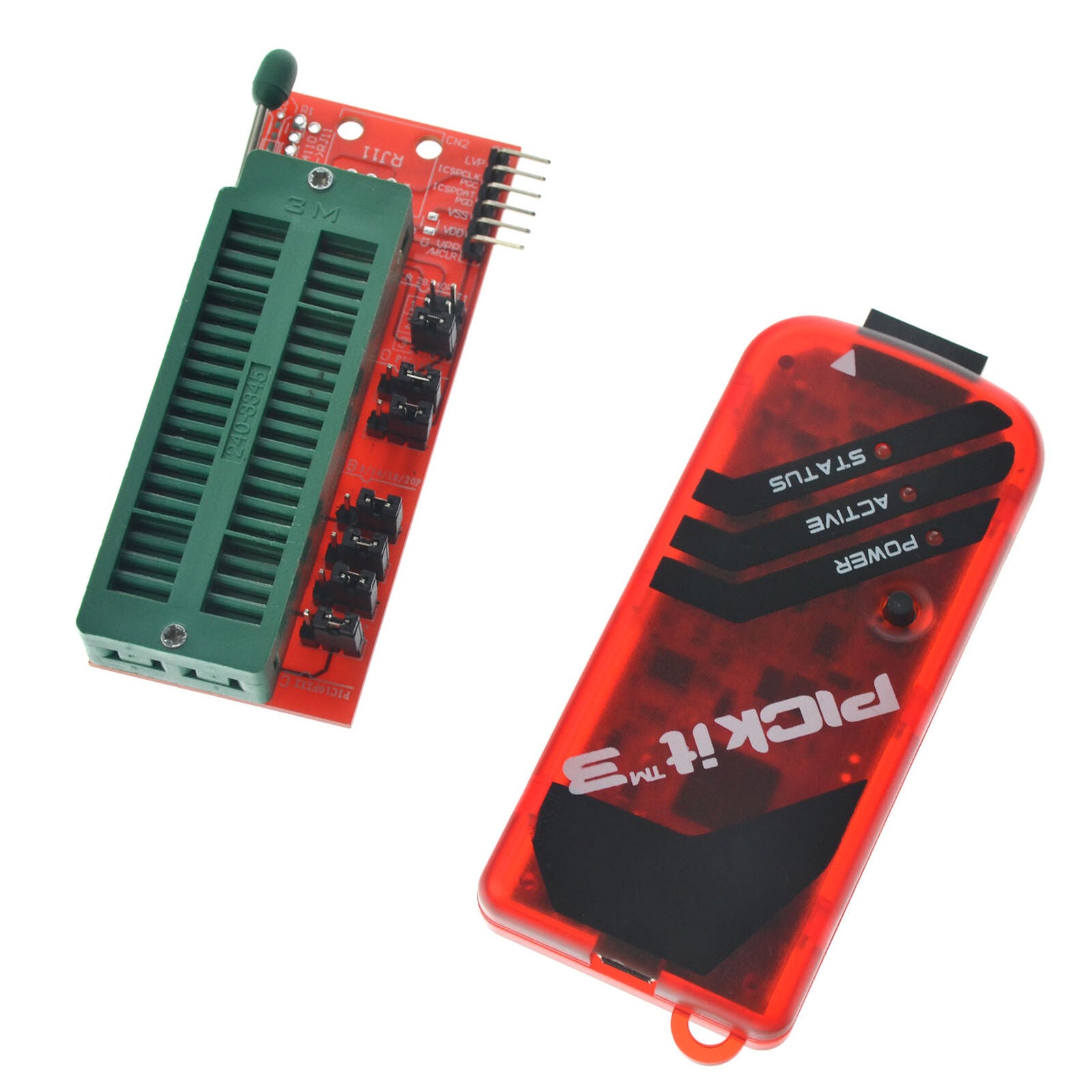 For PICKit3 Kit Programmer with USB cable, wires Pic Kit 3 and ICSP Socket