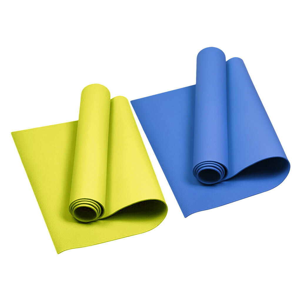 2x Non-Slip 4mm Yoga Mats Gym Cushion Support Pad for Pilates Camping Travel