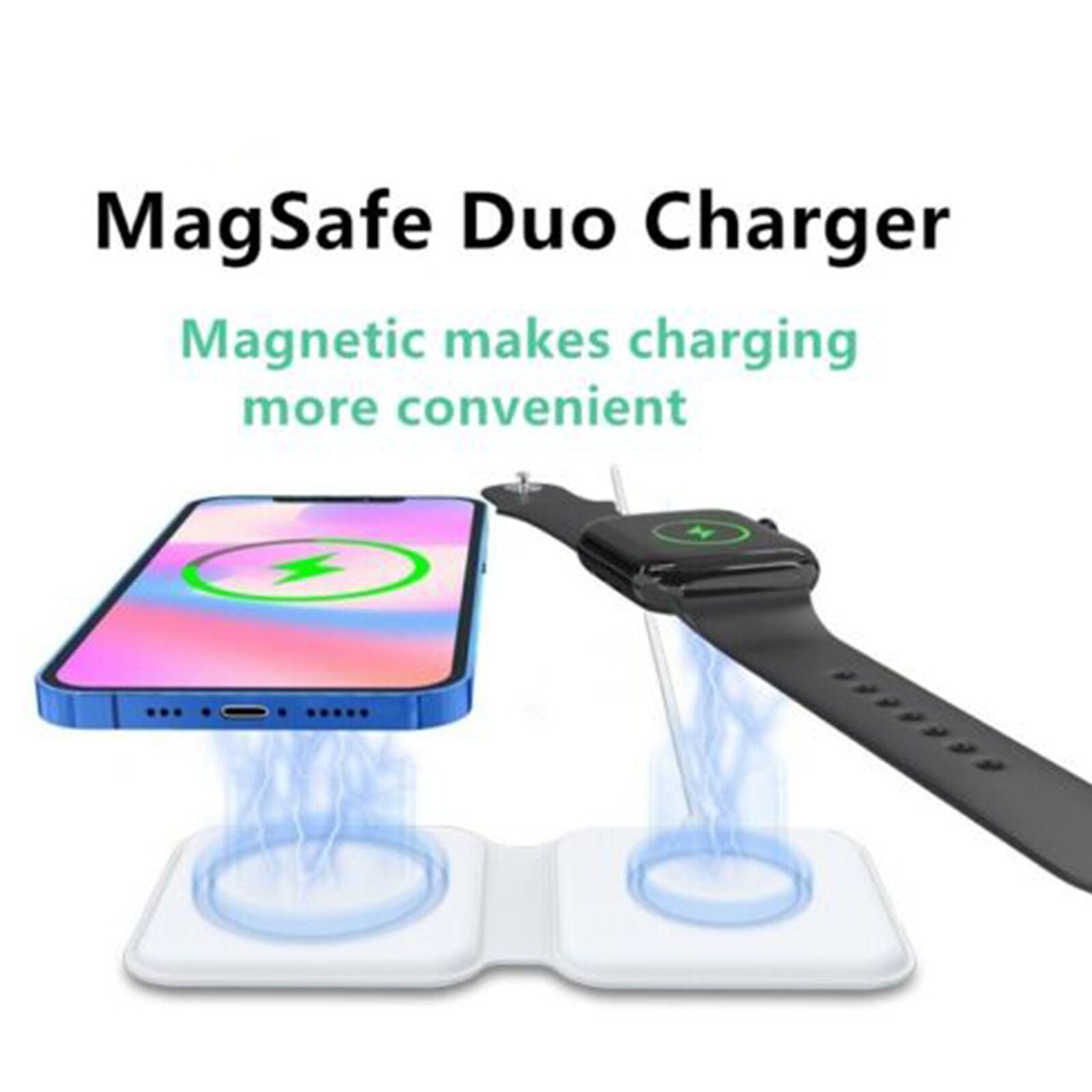 Duo Charger For iPhone12 Pro|12 Pro Max/iwatch/Magnetic Wireless charger