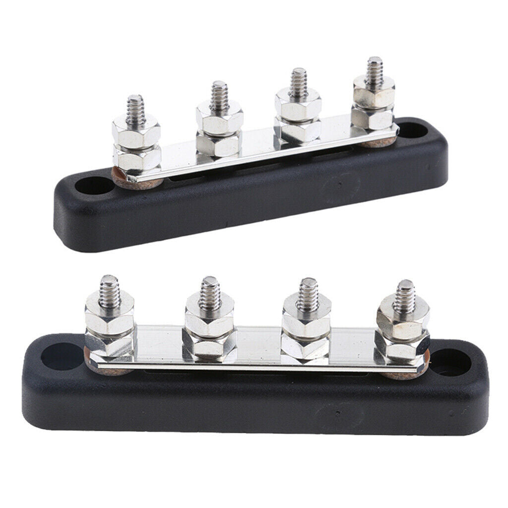 2pcs 4-gang Power Distribution Bus Bars 100A for Auto Marine Yacht Motorhome