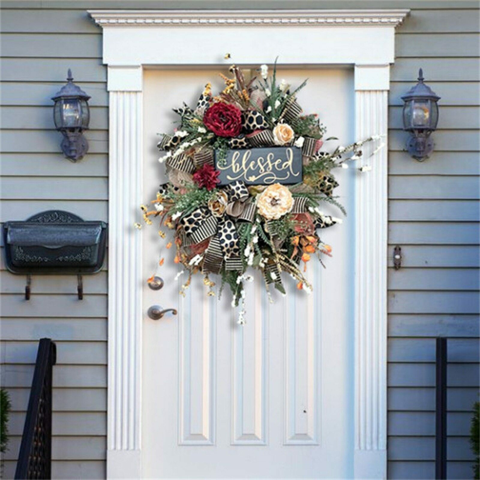 Christmas Decorations Fall Cheetah Wreaths Front Door Floral Artificial Garland