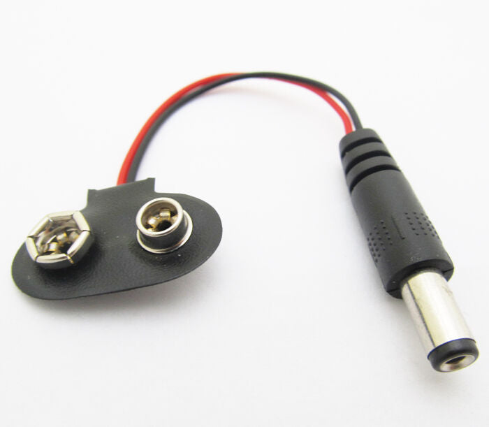 10pcs 5.5x2.1mm 5521 9V Battery Snap T-Type cable Male DC Plug to 9V Batttery