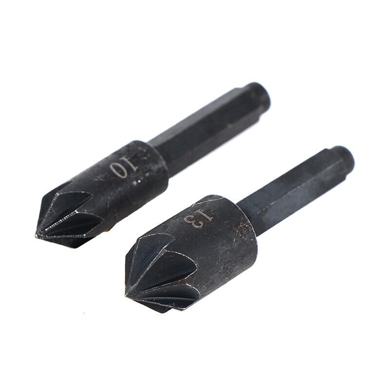 2PCS 7 Flute Sink Chamfer Cutter Countersink Drill Bit carbon steel 1/4 H.l8
