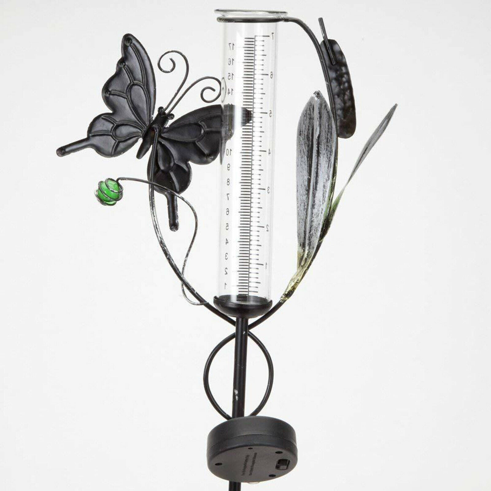 2pcs Butterfly Rain Gauge Garden Solar Stake Lamp Statue LED IP55 Patio Lamp