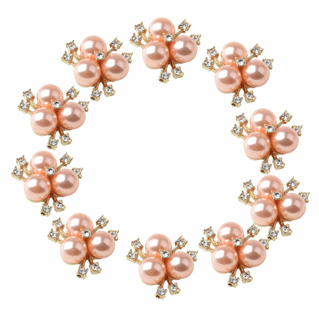 10x Crystal Pearls Craft Supplies Flatback Rhinestone Buttons Adorable Style