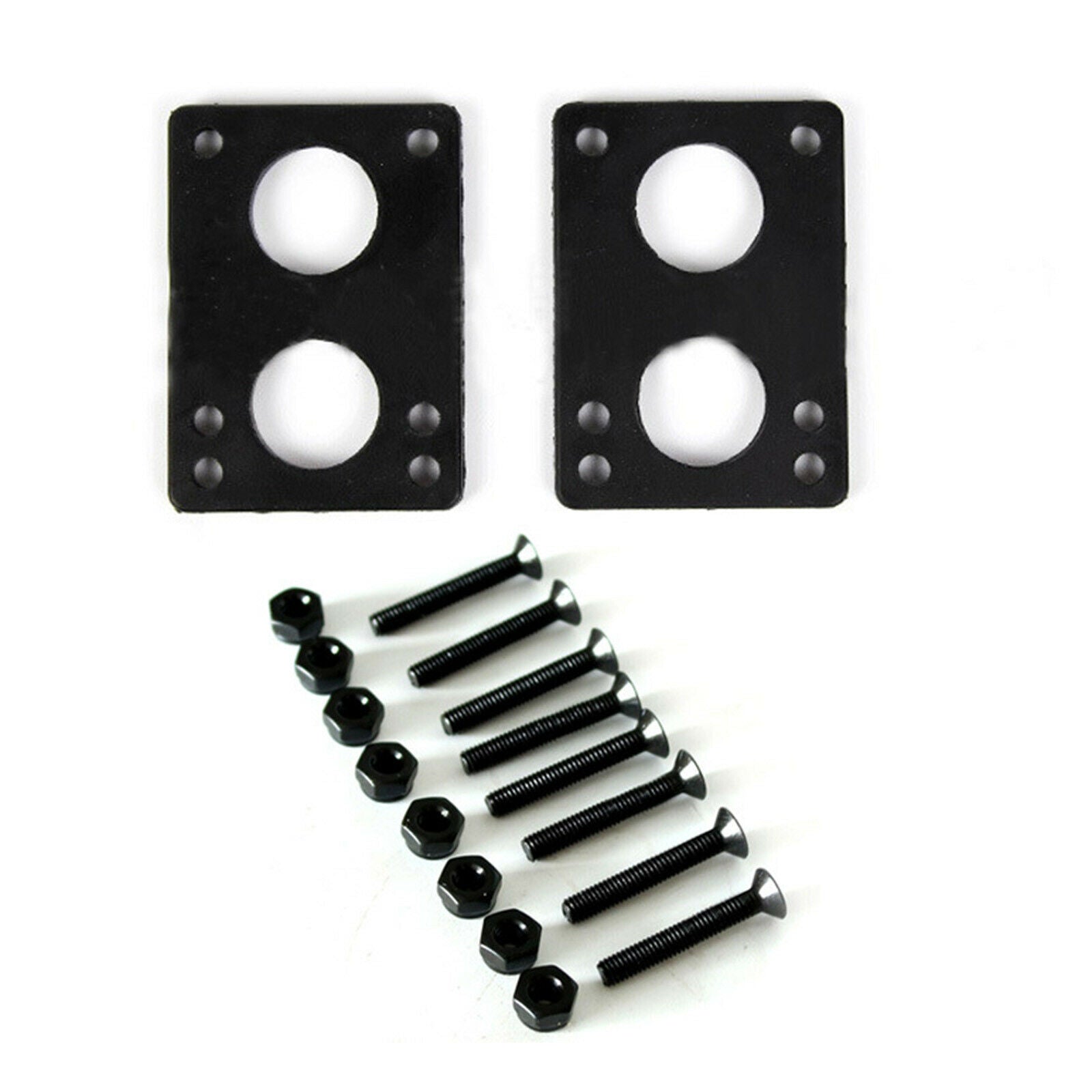 2Pieces Skateboard Longboard Flat Rubber Shock Pads Trucks Decks Tools Black