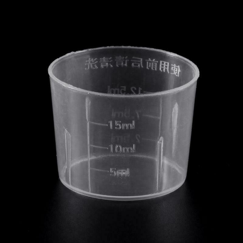 10Pc 15ml Clear Plastic Measuring Cup Graduated Measure Beaker Measuring For Lab