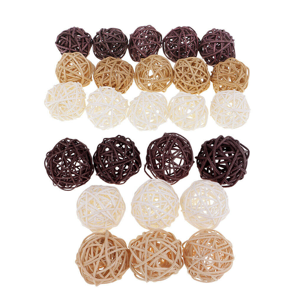 25X Rattan Wicker Balls Christmas Wedding Party Table Florist Decor Designs