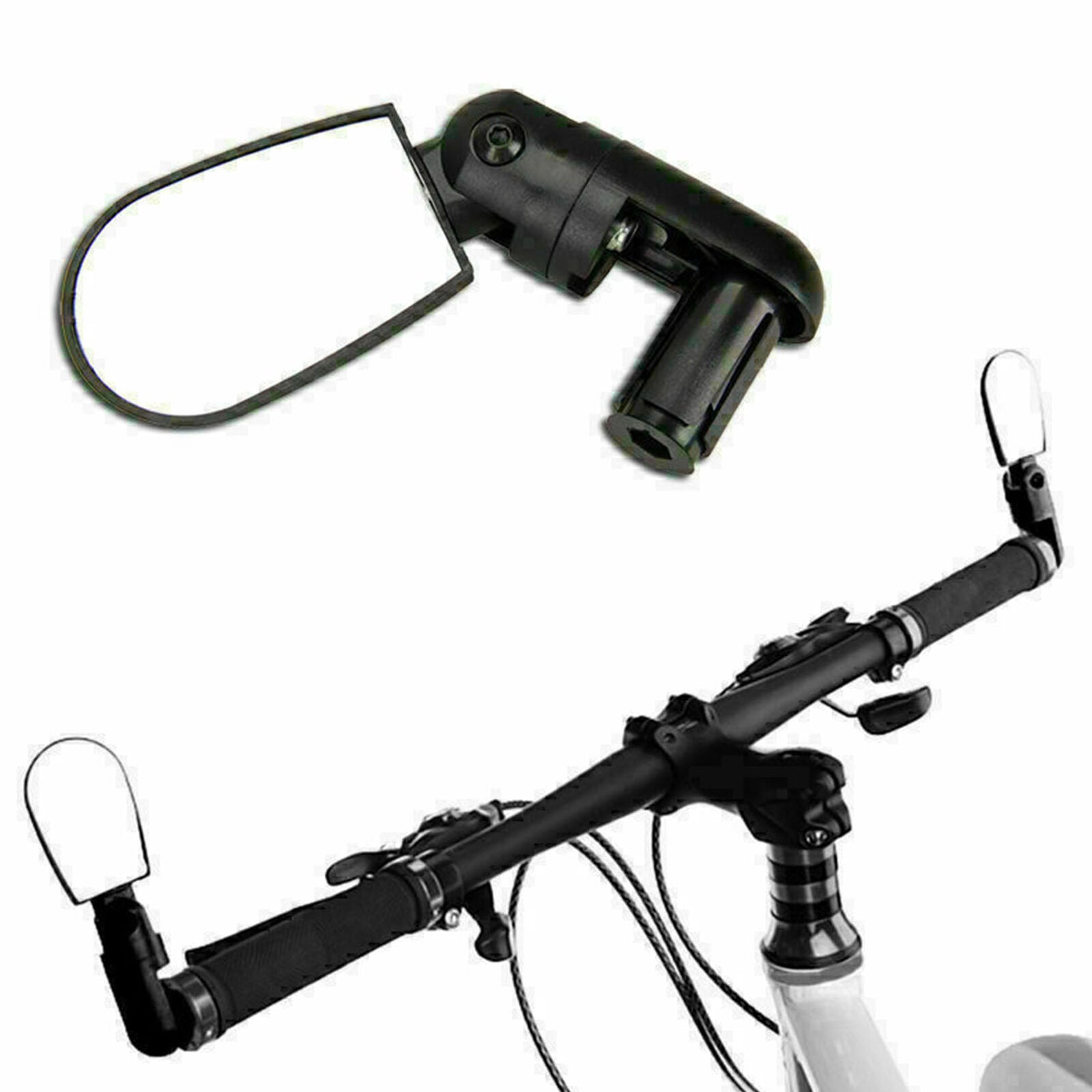 Bike MTB Bicycle Rearview Mirror Handlebar End 360Â° Rotate Rear Back View Novelt