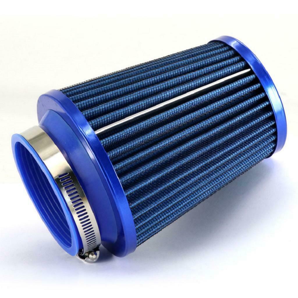 Blue 76mm Car Air Intake Inlet Round Cone Filter Washable