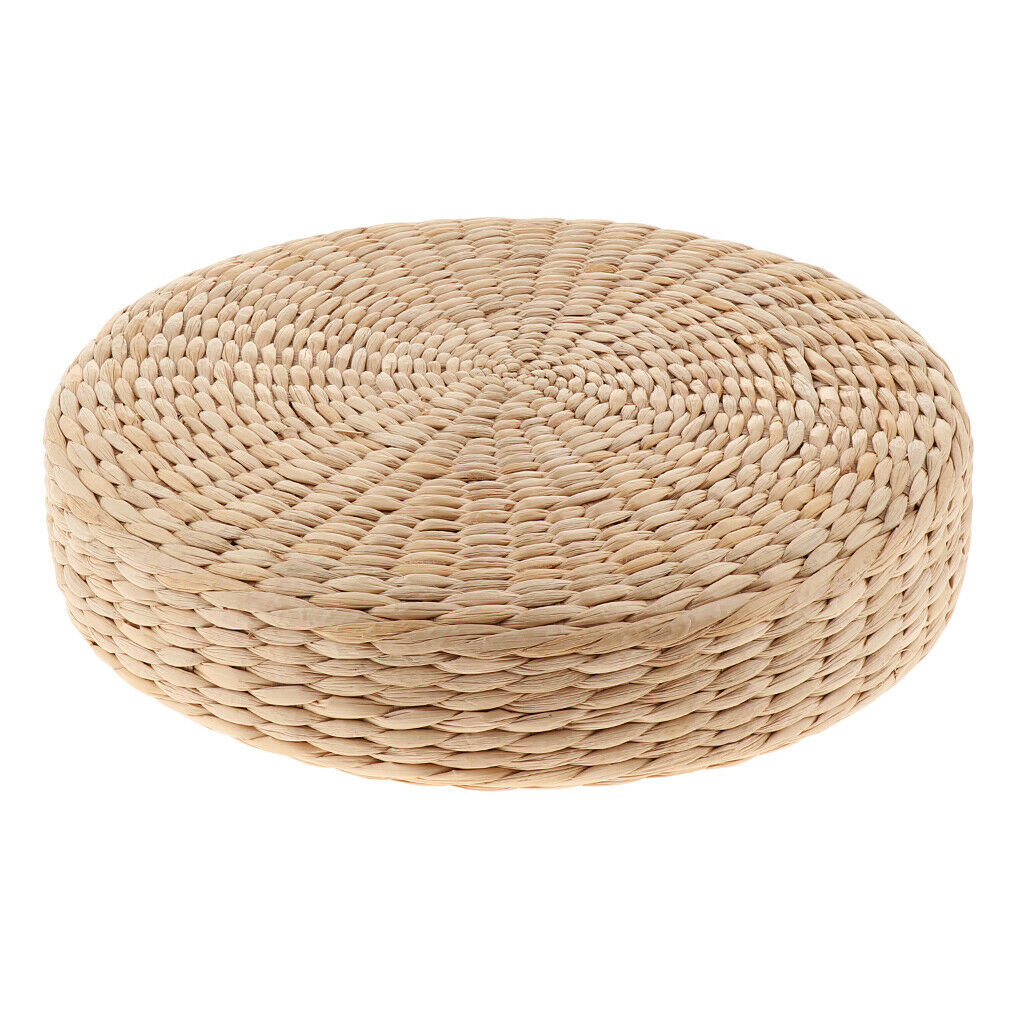 2x Straw Round Seat Cushion Floor Mat Meditation Pillow Home Decoration