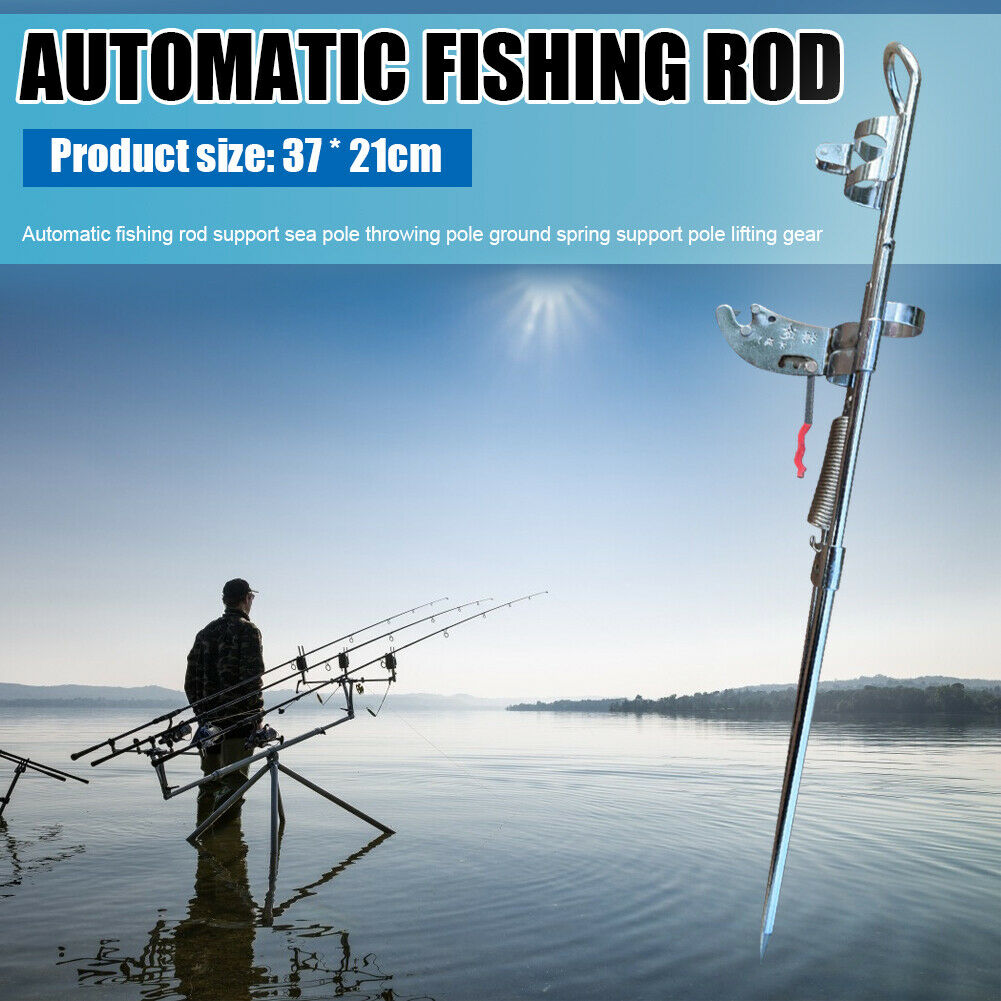 Automatic Fishing Rod Holder Spring Support Sea Pole Ground Insert Bracket @