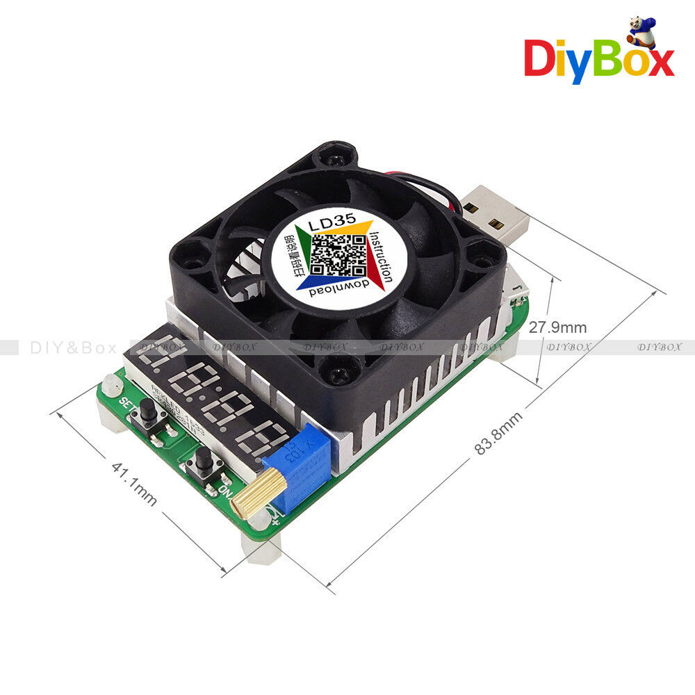 DC4-25V LD35 Electronic Load Resistor USB Interface Discharge Battery 35W Tester