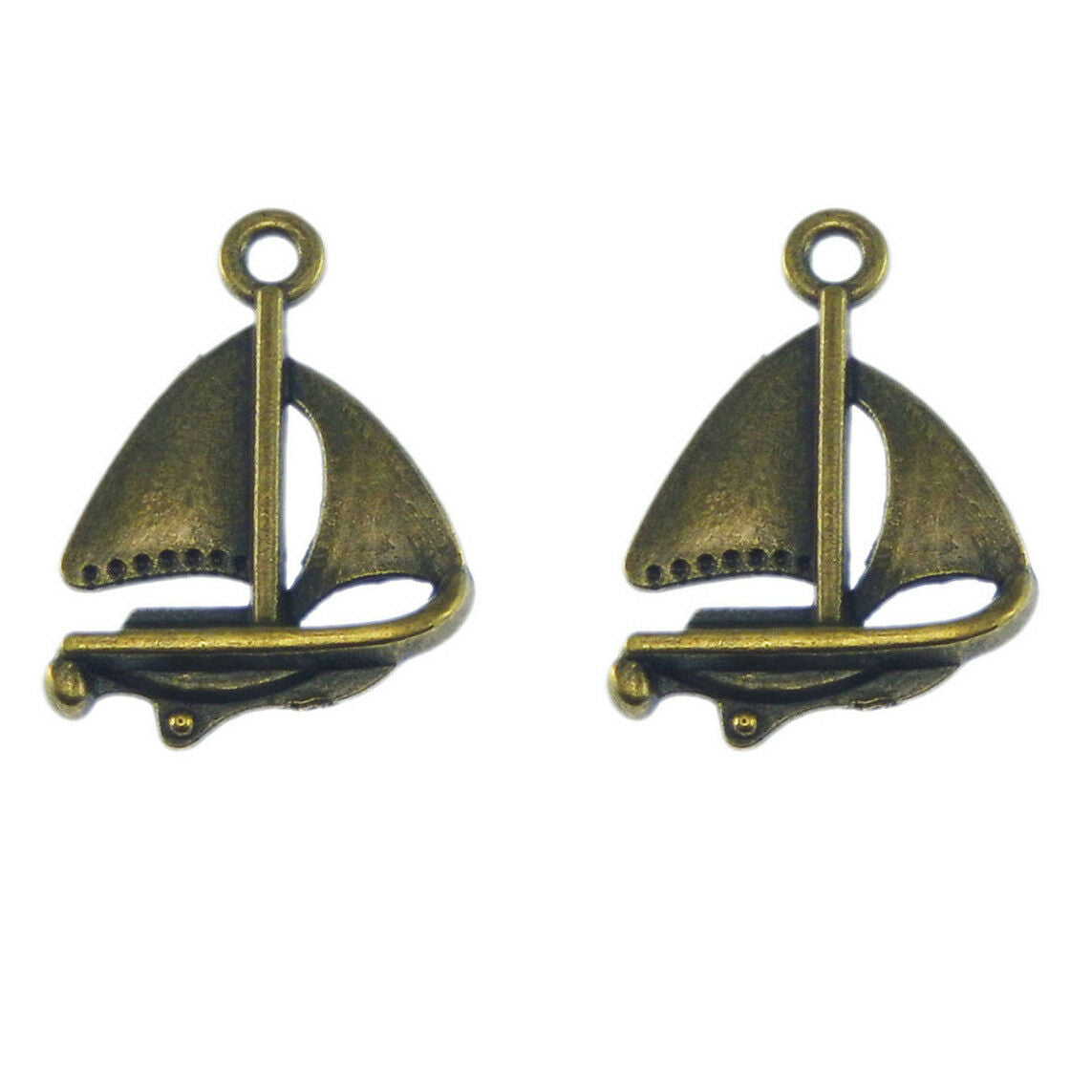 40 pcs Antiqued Bronze Alloy Sailboat Charm 20x18 mm Pendant Findings DIY