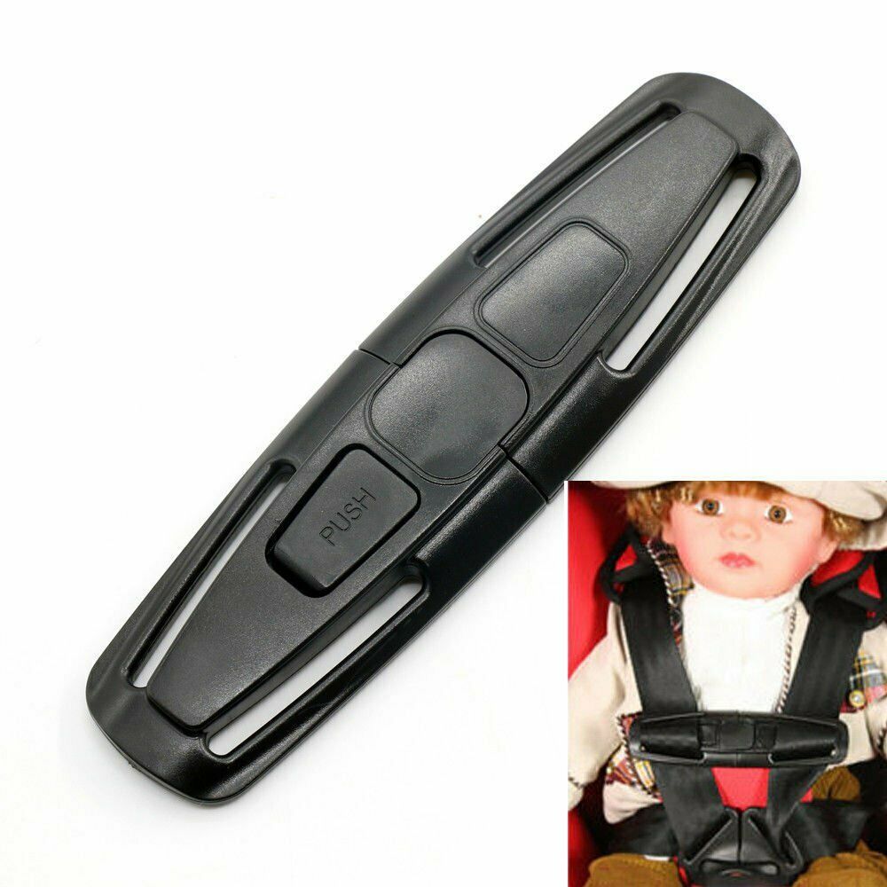 Black Baby Car Safety Strap Lock Buckle Latch Harness Chest Child Seat Belt Clip