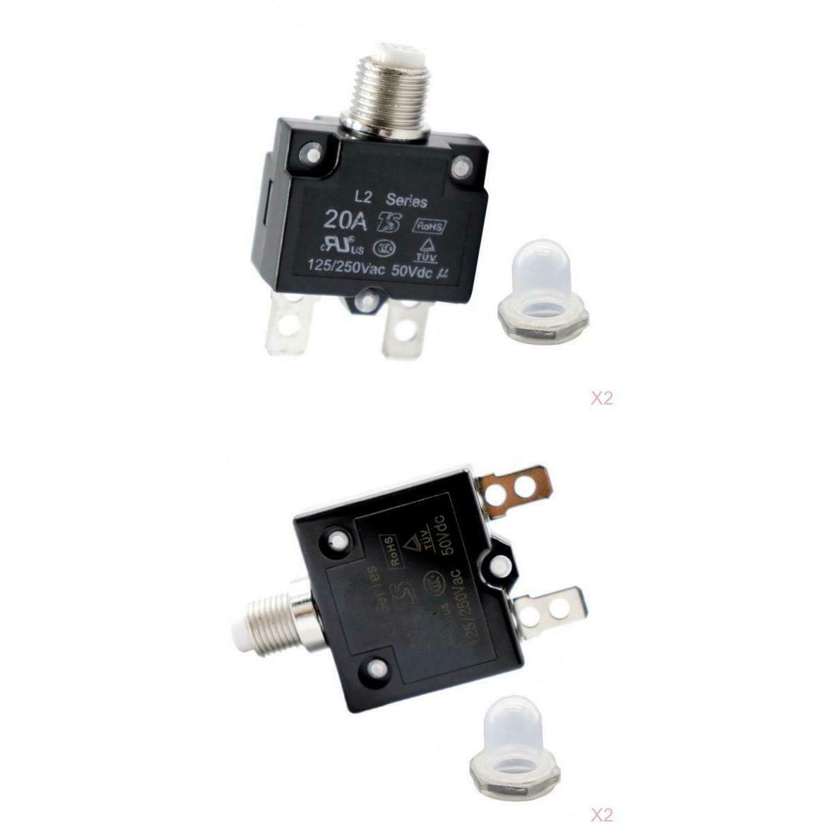 4x 50V DC Push Button Circuit Breaker Manual Overload Protector Switch