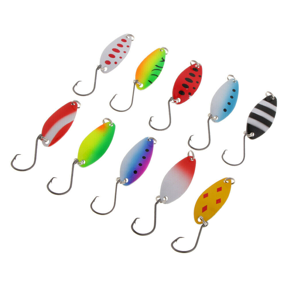 10pcs Fly Fishing Spoon Lure Bait Set for Perch Herring Topwater Fishing