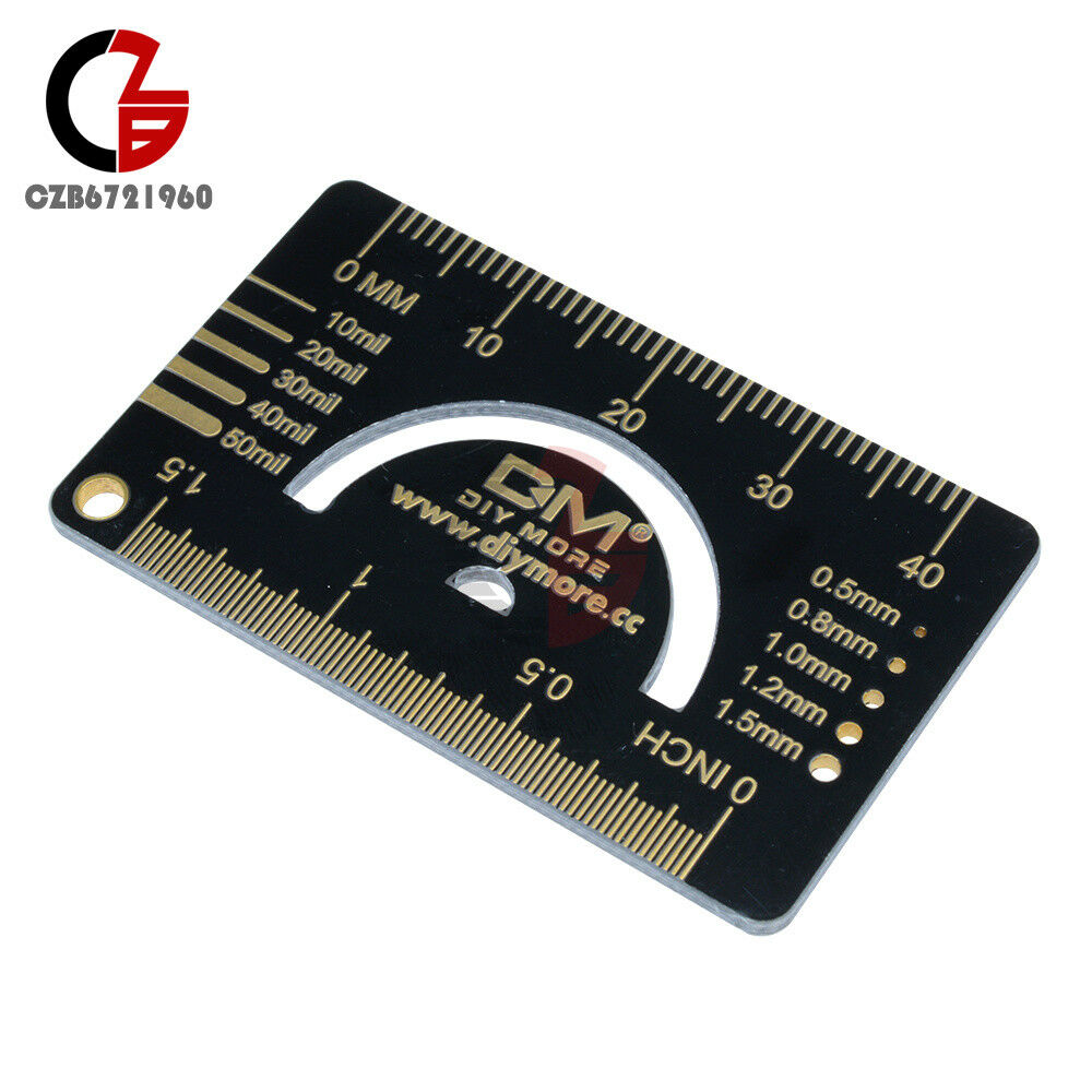 5PCS 4cm Black Multifunctional PCB Ruler Measuring Tool Angle Measure Meter