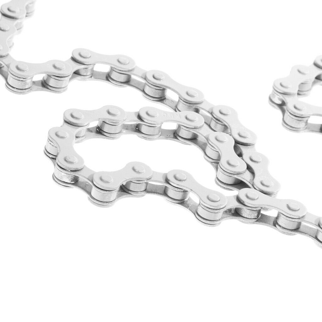 2 Pack Single Speed Bike Chain, 1-Speed, 1/2" x 1/8 ", 96 Links, White - BMX