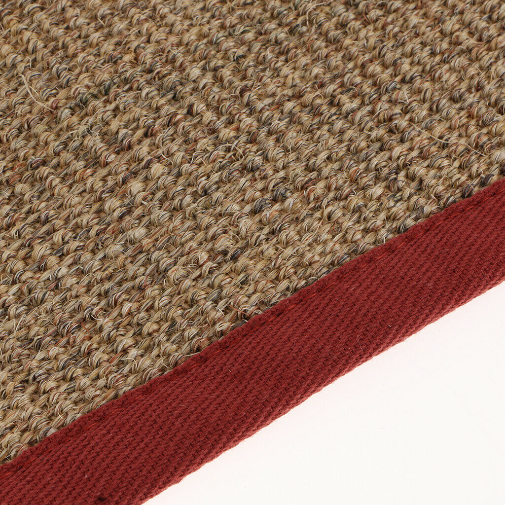 Natural Fiber Collection Sisal Runners Area Rug Mat C Red Edge 40x120cm