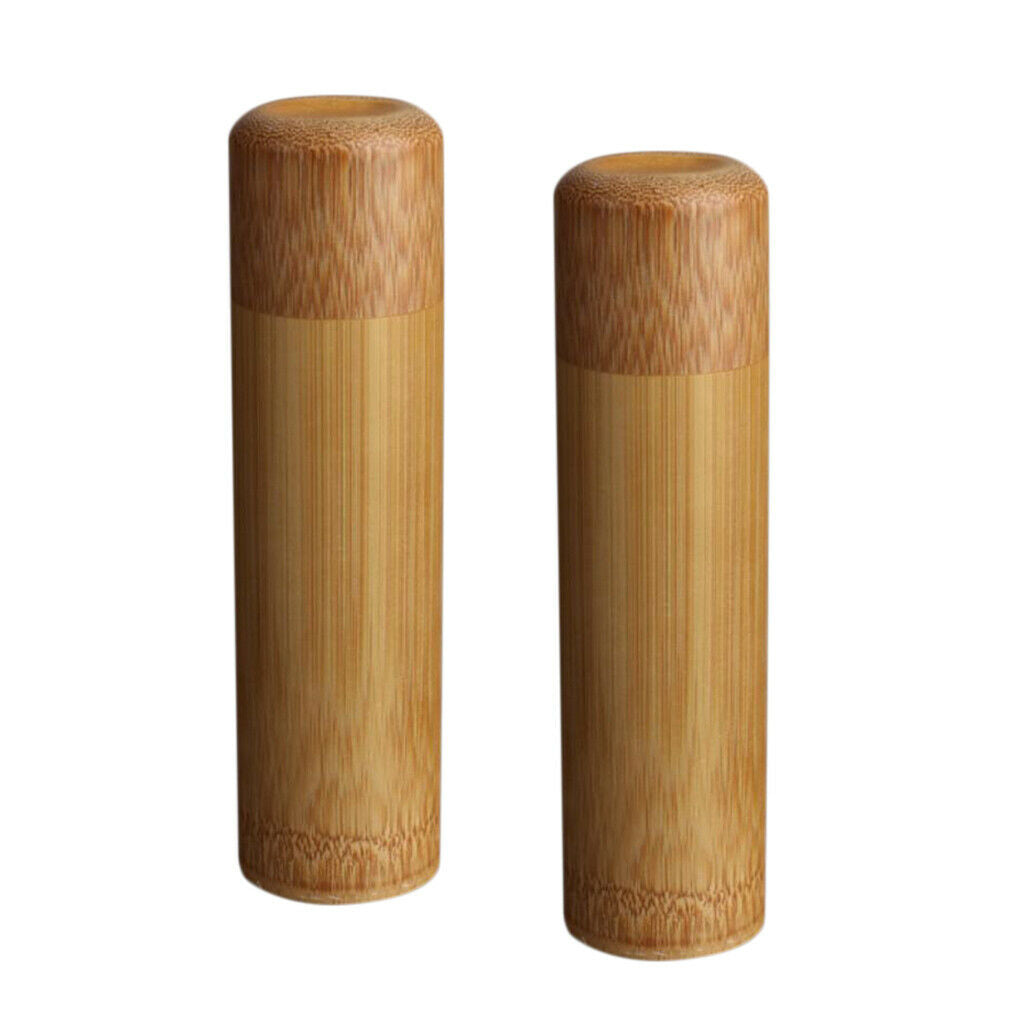 2x Wooden Bamboo Tea Canister Spice Nuts Pot Jar Powder Crafts Holder Tank