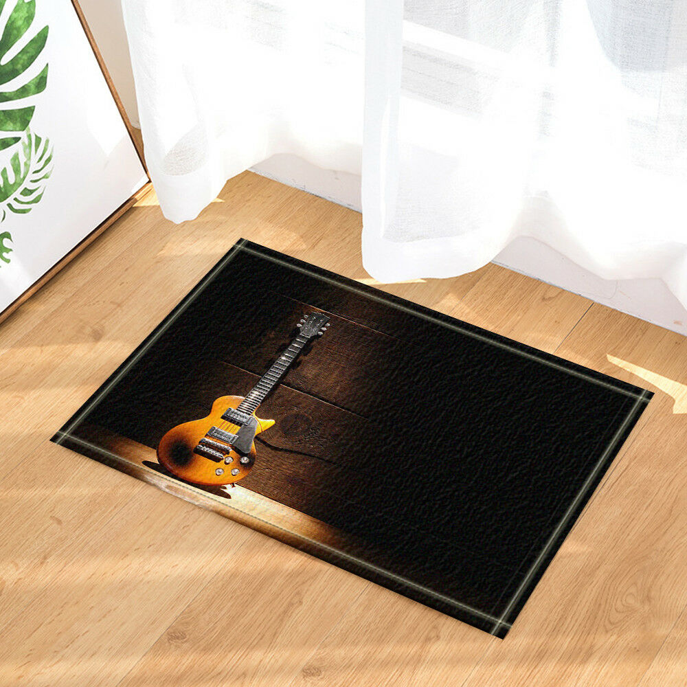 Guitar Soft Bathmat Bathroom Rug Non-Slip Door Mat Outdoor Indoor Mats 16x24"