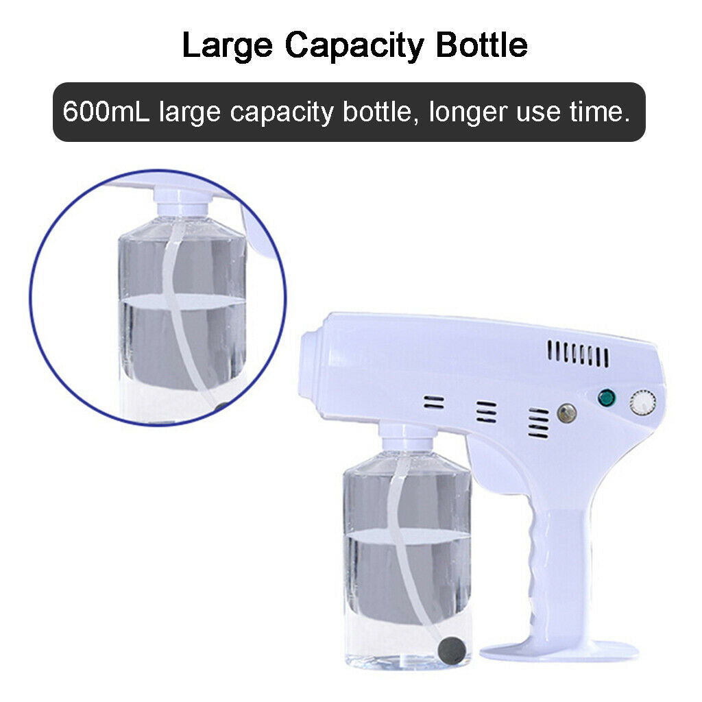 600ml Handheld Electric Cordless Blue Light Nano Disinfectant Sprayer Home