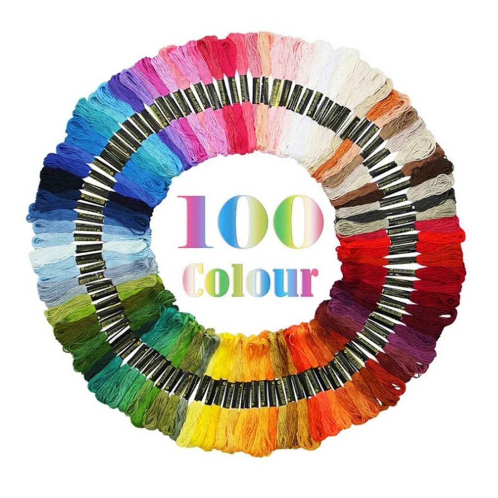 100 skeins Embroidery Thread Stitchwork Floss String Rug Tassels Beginners