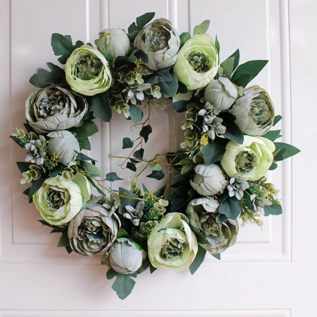 Artificial Flower Leaf Wreath Home Wall Window Door Hanging Wedding Decorations