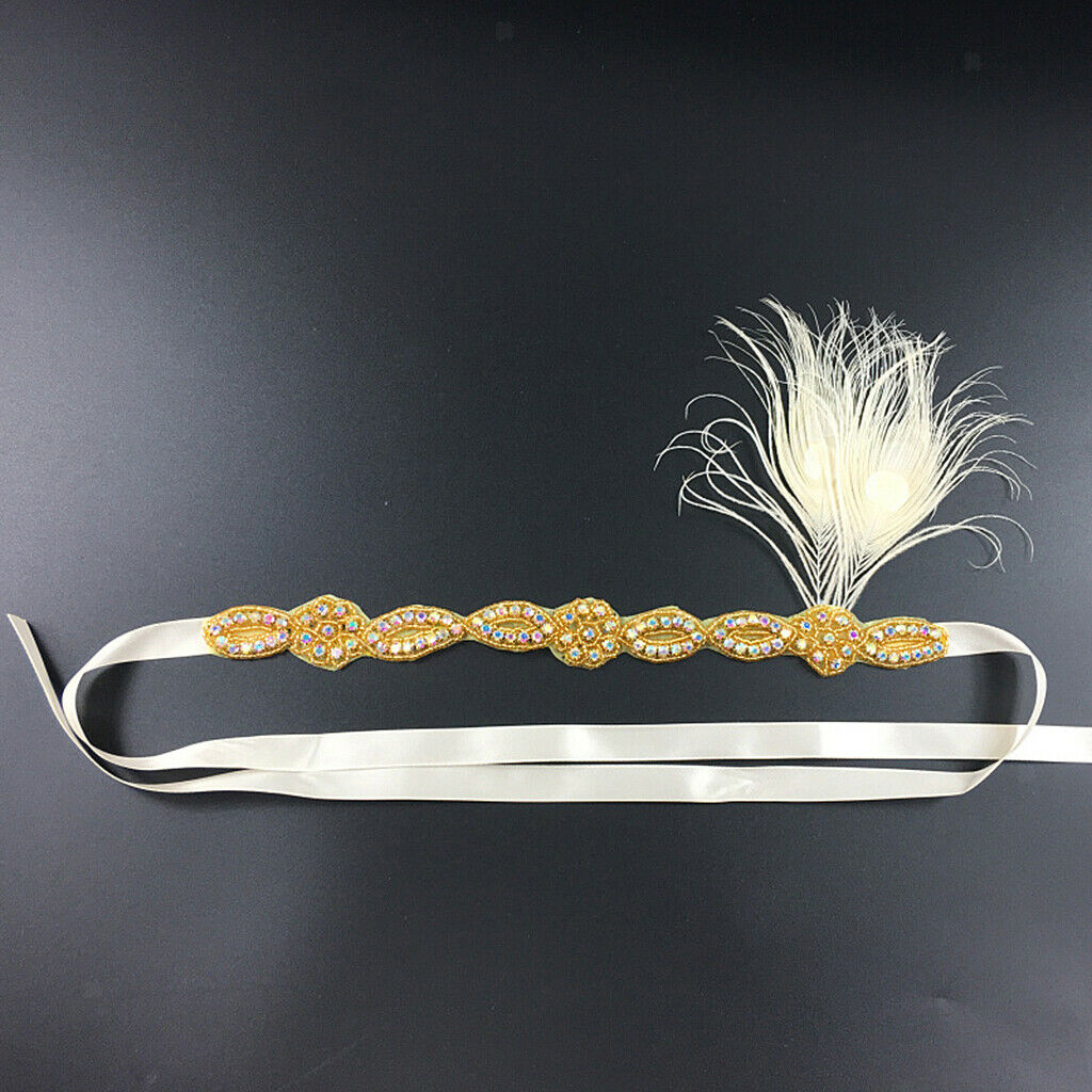 Wedding Jewelry Bridal Hair Accessory Rhinestone Feather Hair Hoop Headband