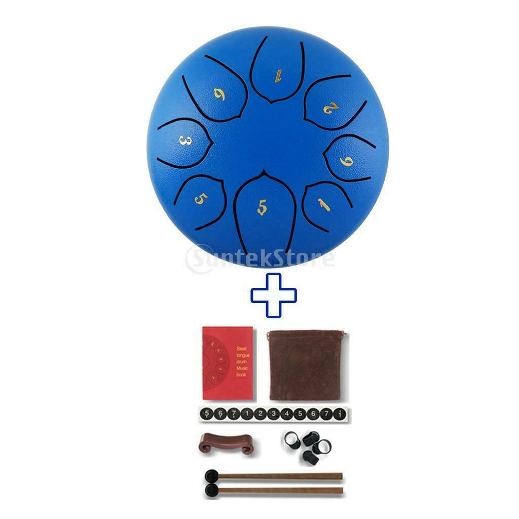 6 Inch Alloy Steel Tongue Drums C Key   Hand Drums Royal Blue