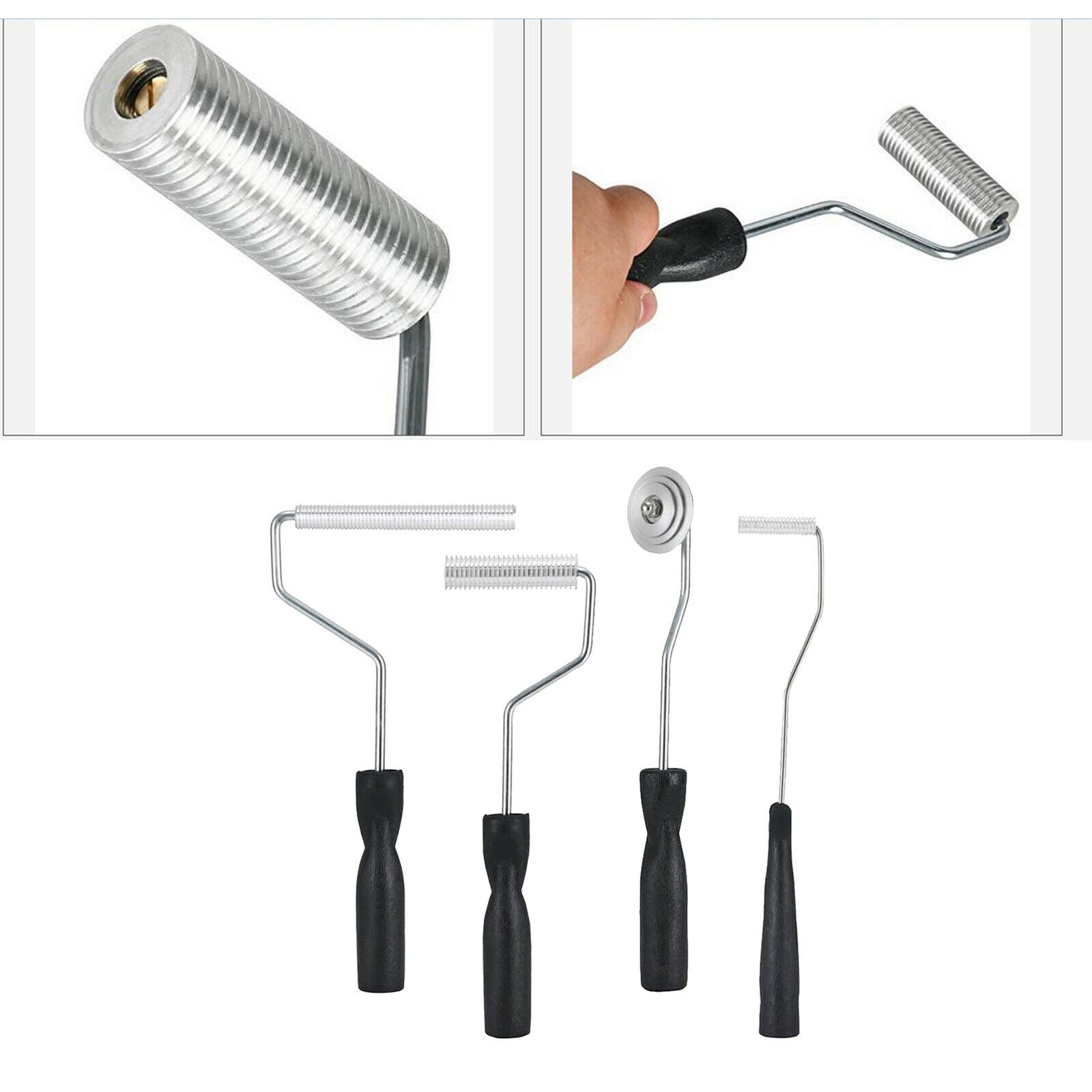 4x Black Laminating Paint Roller Kit for Mold Fiberglass Bathtub Boat Repair