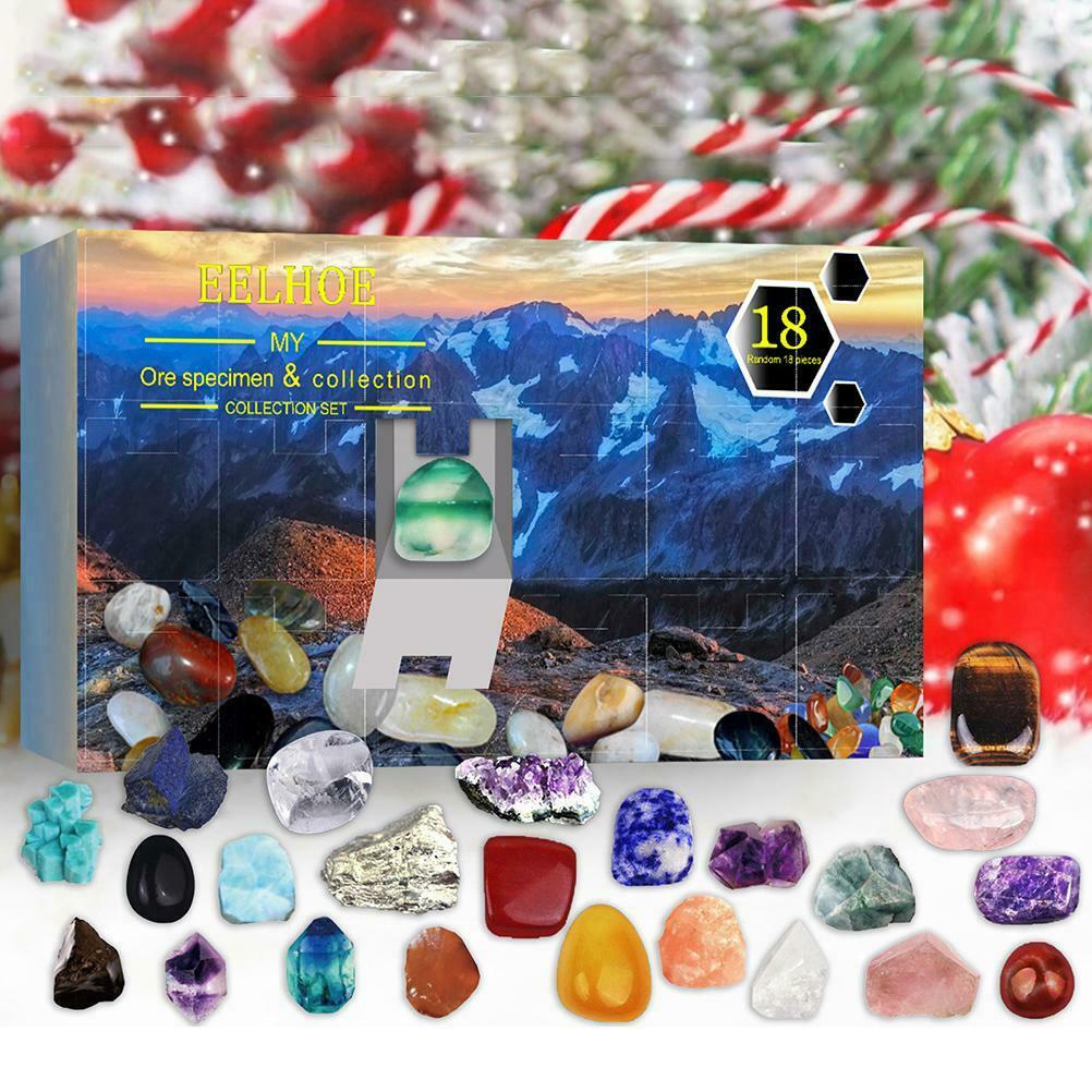 Christmas for Kids 18 Grids Mineral Gift Box Toys Christmas Ore Blind Box Toys