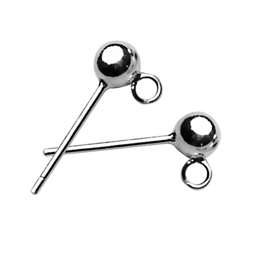 32pcs Stud Earrings Post&Backs Metal Eardrop Blanks W/ Hanging Hoop Setting