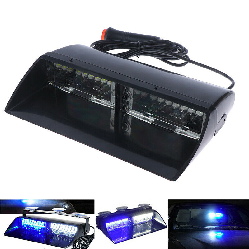 Blue White 16 LED Car Truck Dash Flash Emergency Warning Strobe Light  lsLD. LQ