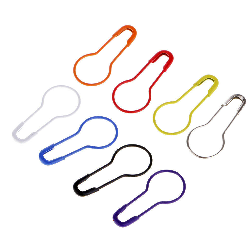 100Pcs Metal Multicolor Safety Pins Gourd Calabash Shape Coilless For Sewing