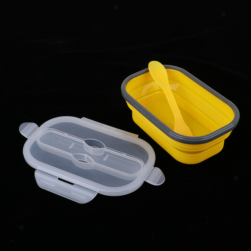Collapsible Camping Bowl 850ml Outdoor Silicone Hiking Travel Bowl Yellow