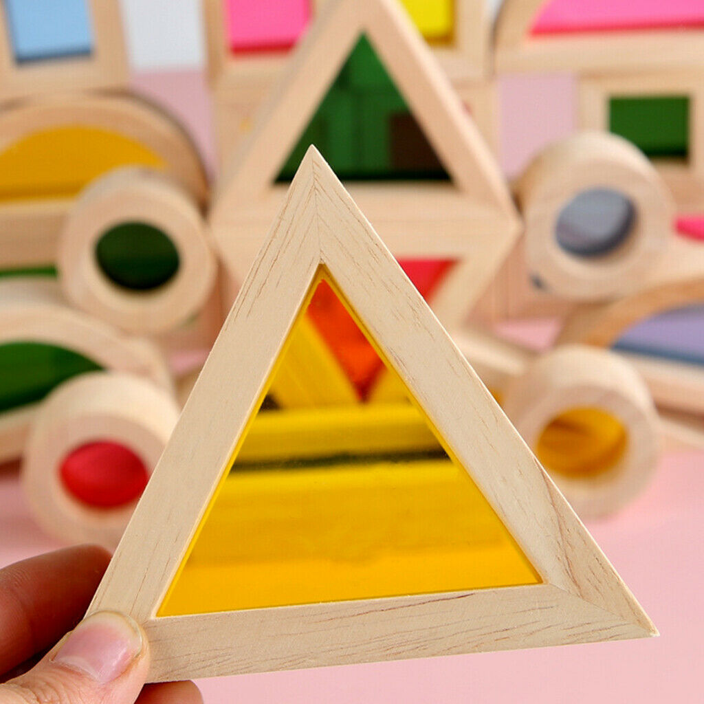 24Pcs/Set Geometry Wooden Stacking Block Kids Toddler Puzzle Stacking Toys