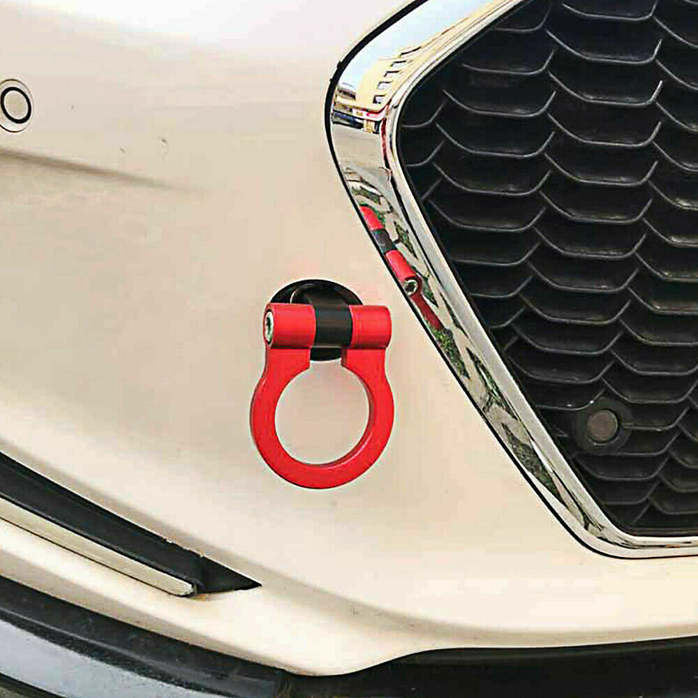 Universal Car Ring Track Racing Style Tow Hook Look Decoration Red Accessories