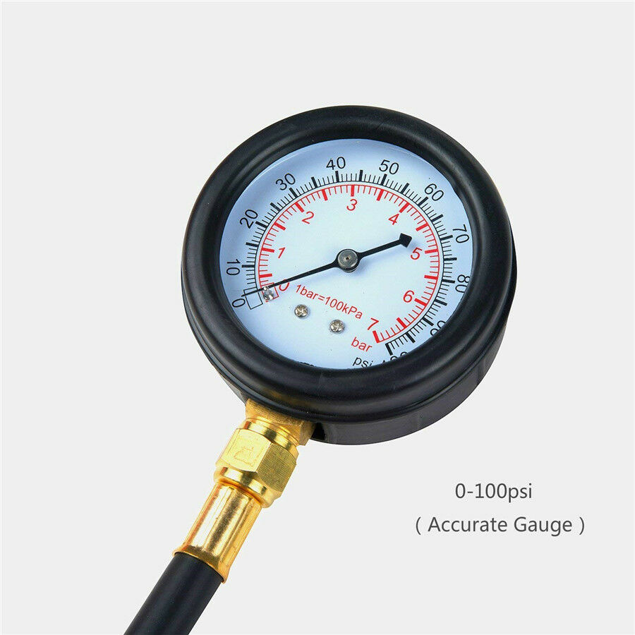 0-100 PSI Fuel Injection Pump Pressure Injector Tester Test Pressure Gauge Kit