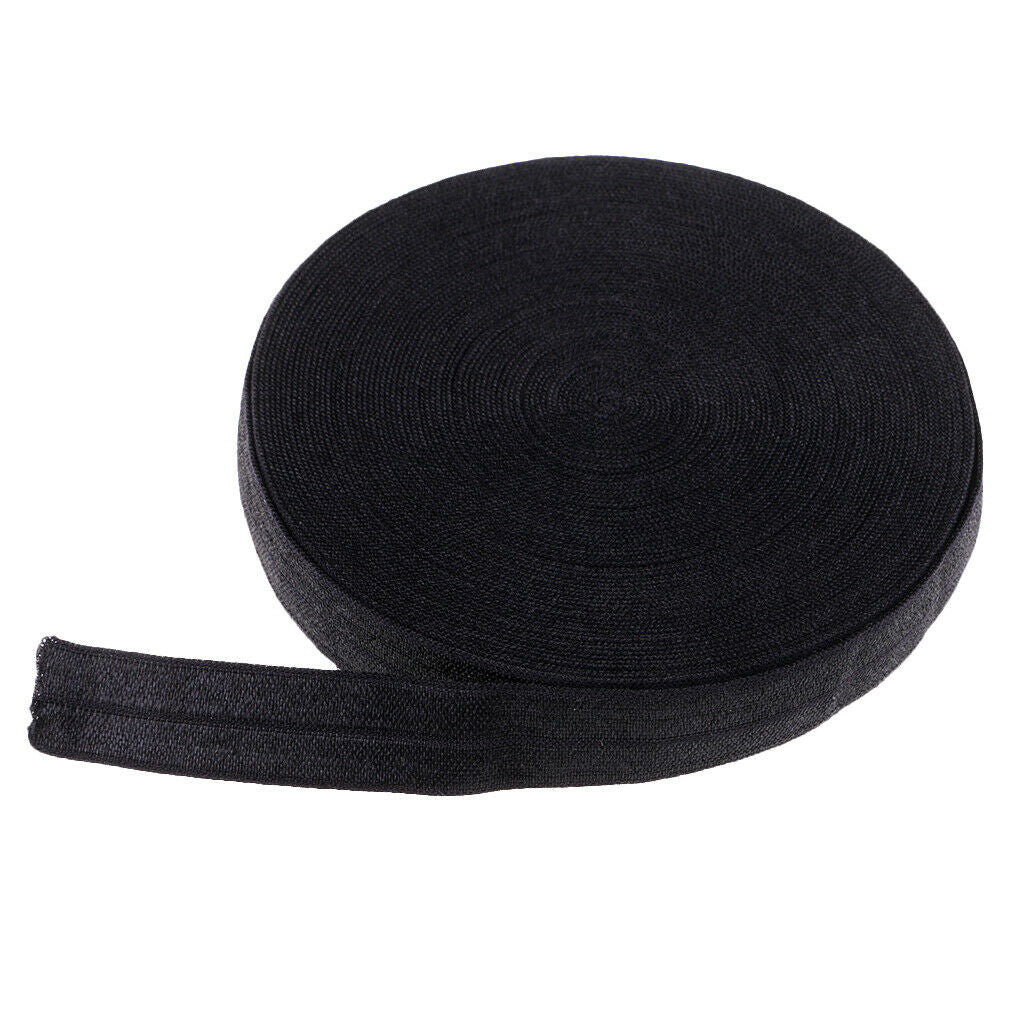 Prettyia 10 Meters Cotton Elastic Band Sewing Trims 15mm Width Black