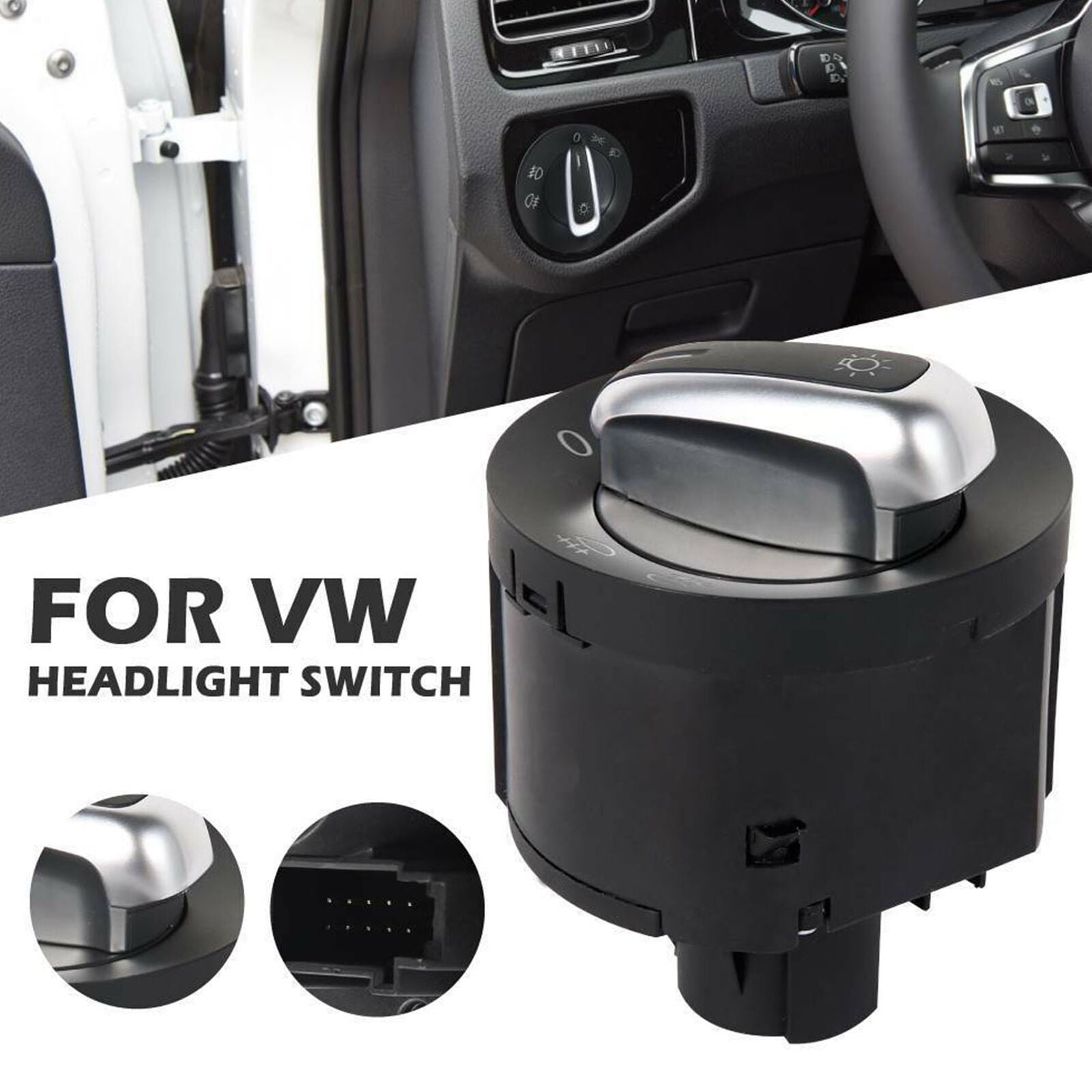 Euro Headlight Switch Light For VW Passat CC B6 Jetta Golf MK5 MK6 5ND941431A T2