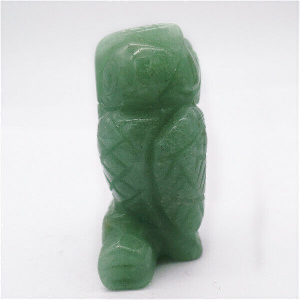 46x30x21mm Natural Green Aventurine Carved Owl Decoration Statue Decor HH7925