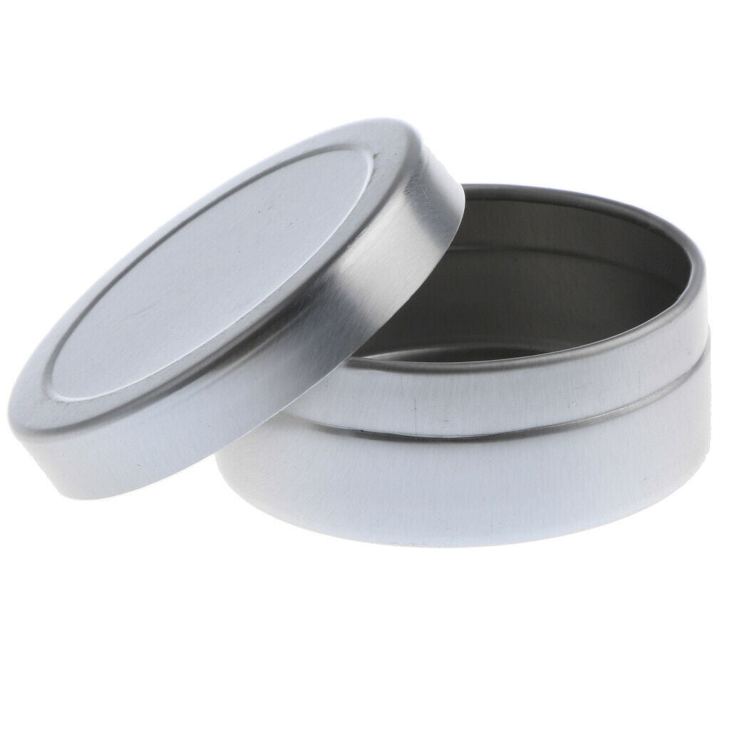 10x Cosmetic Tin Empty Containers Round Pot for Lip Balm Salve Shadow Powder