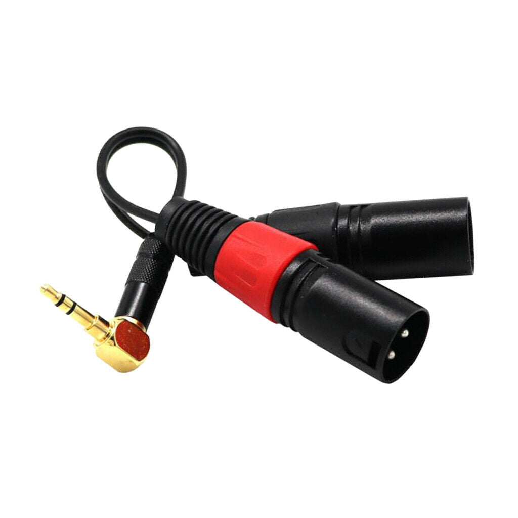 Dual 3 Pin XLR Male to 3.5mm Stereo   Mic Audio Splitter Cable