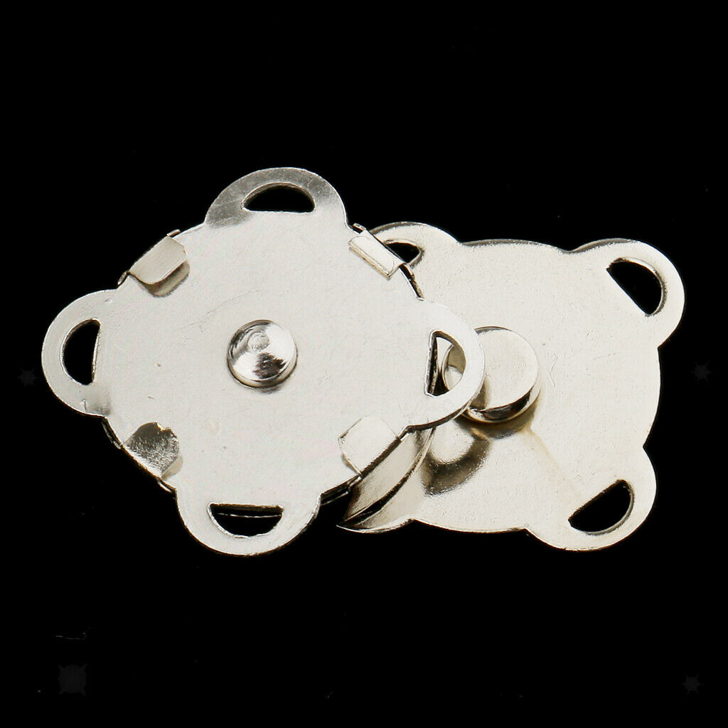 20 Sets Sew On Magnetic Bag Clasps 14mm Fastener Purse Snap DIY Sewing Craft