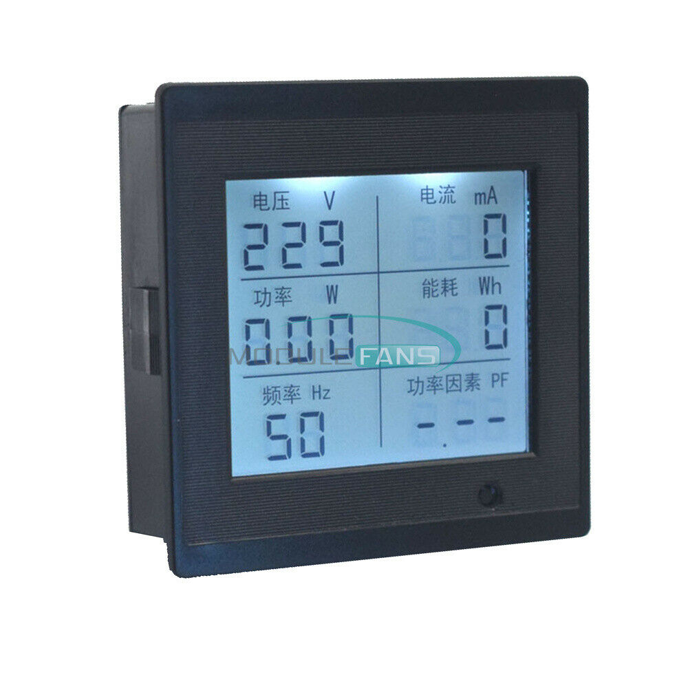 Digital Voltage Current Power Panel Meter Multifunction Voltmeter AC80-300V 20A