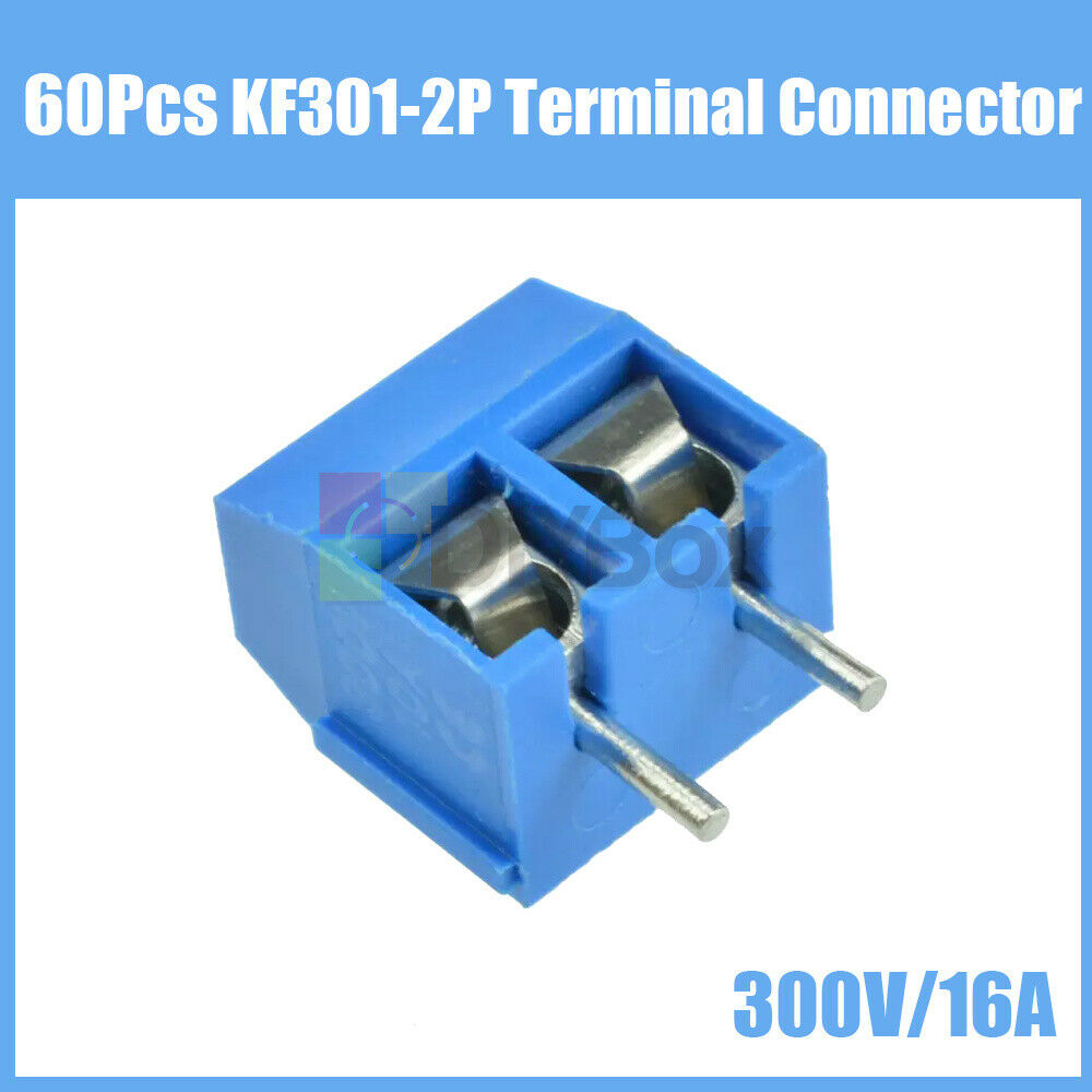 60PCS KF301-2P 5.08mm Blue Connect Terminal Screw Terminal Connector KF301-2P